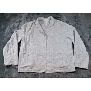 Eileen Fisher XLarge Blazer Jacket Hemp Organic Cotton 2 Button Front Womens